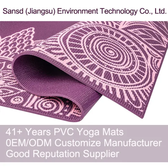 Tapete de ioga de PVC multicolor à prova d'água antiderrapante ecológico personalizado impresso